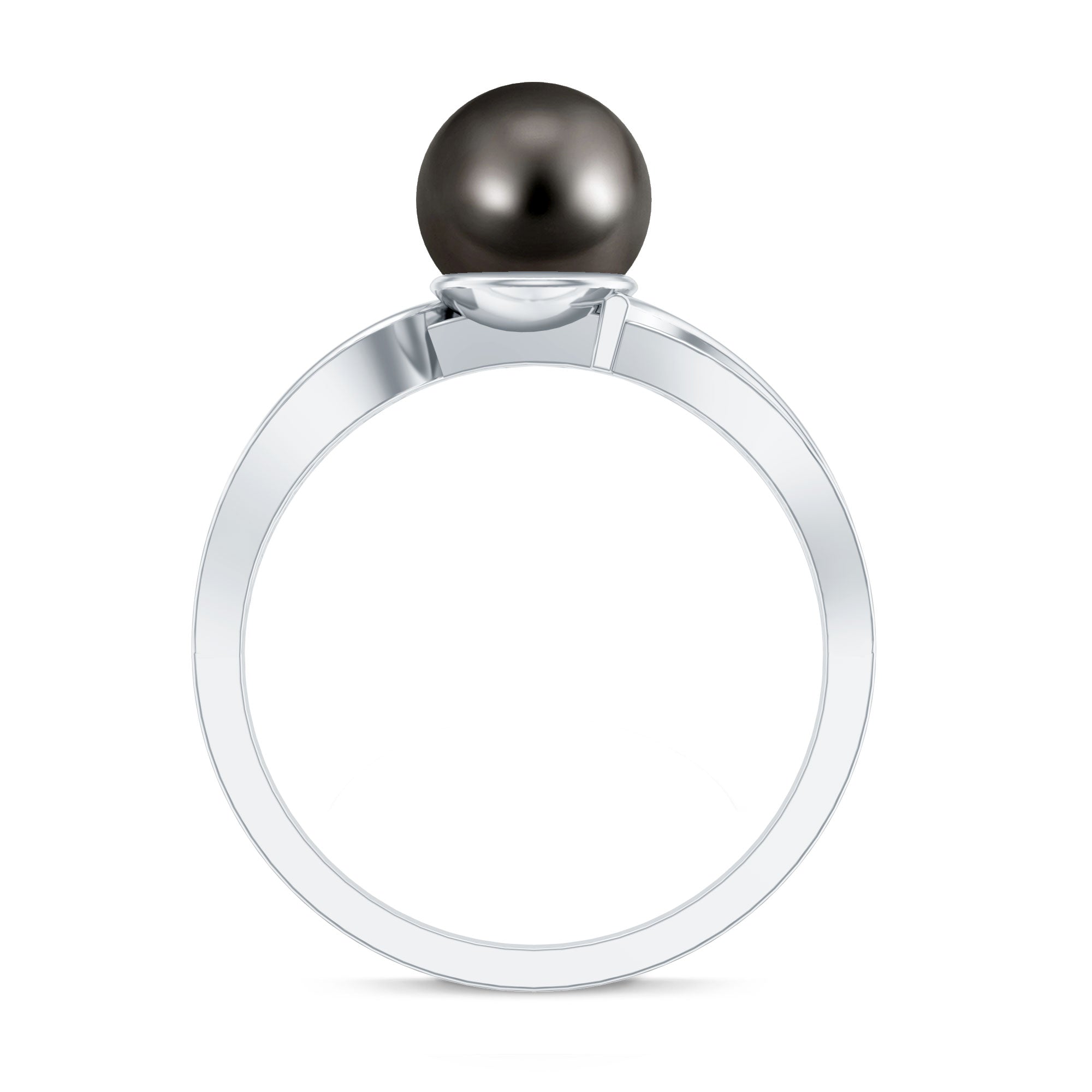 7.25 CT Solitaire Tahitian Pearl Engagement Ring with Diamond