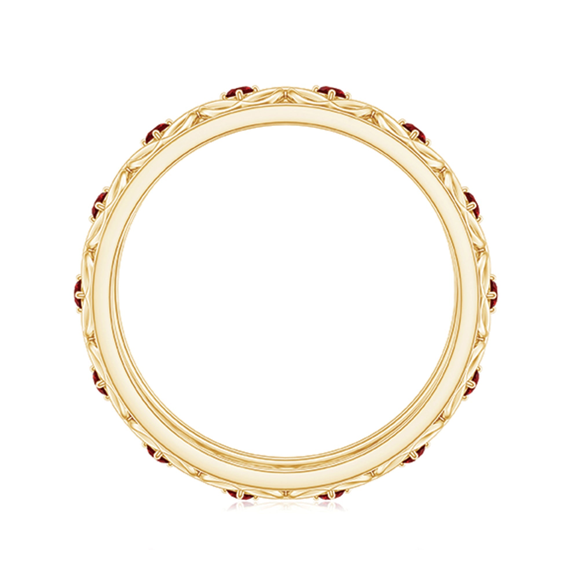 Vintage Style Lab Created Ruby Celtic Wedding Band with Certificate