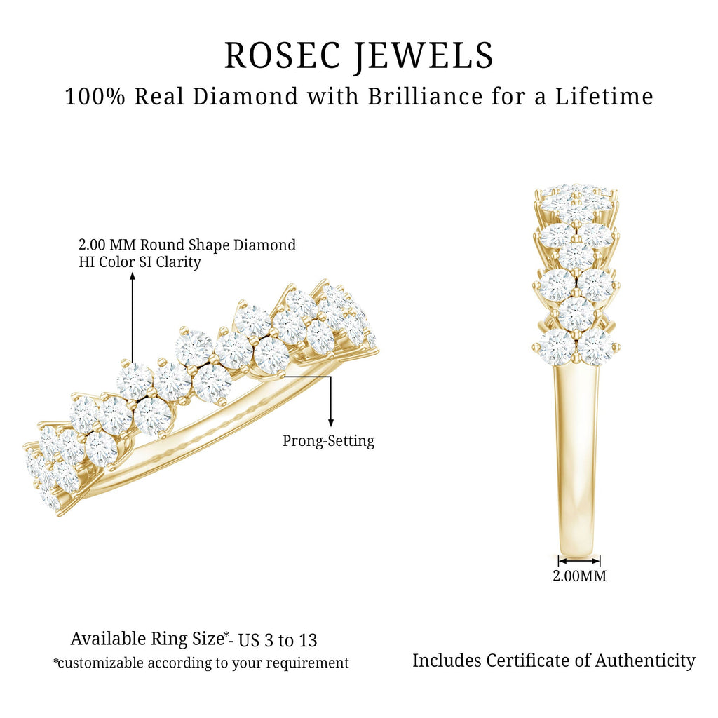 Natural Diamond Half Eternity Wedding Band with Certificate