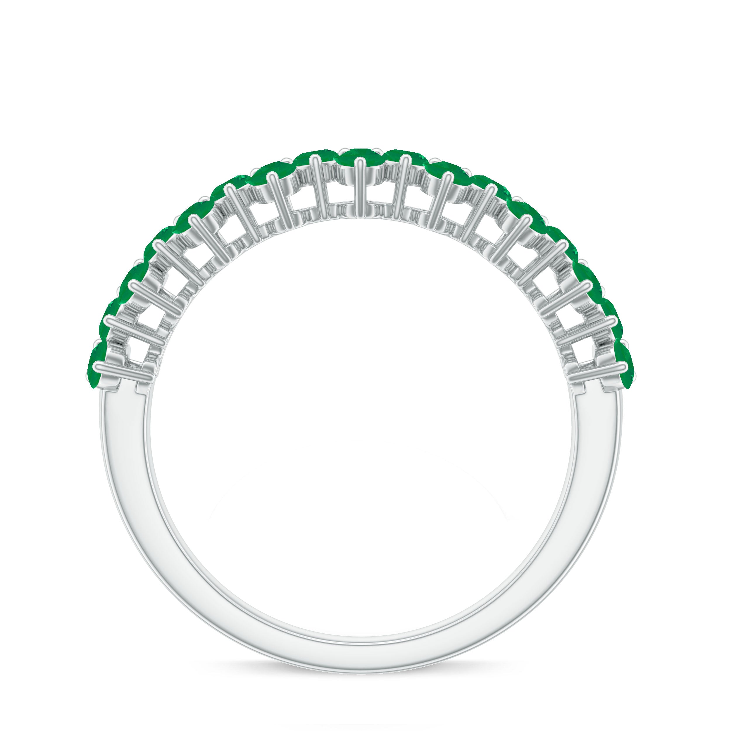 Certified Real Emerald Half Eternity Anniversary Ring
