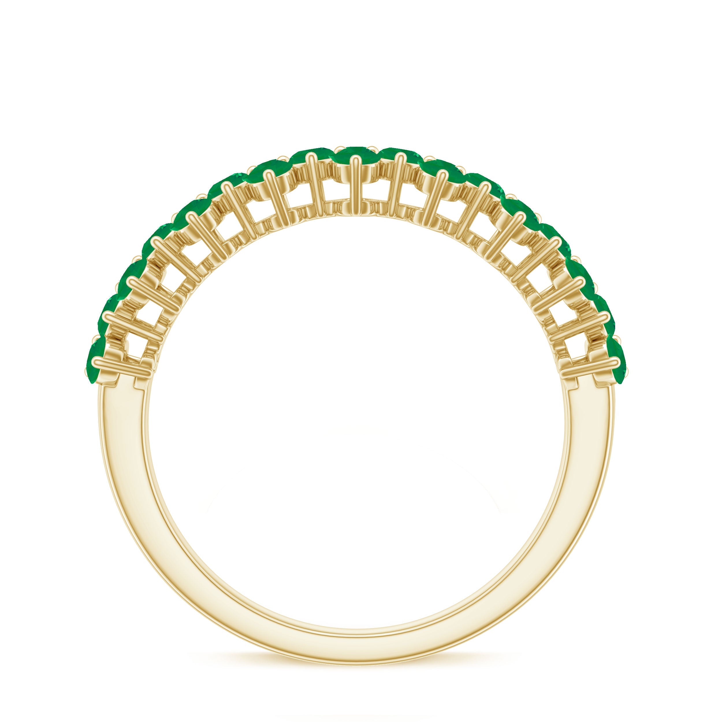 Certified Real Emerald Half Eternity Anniversary Ring