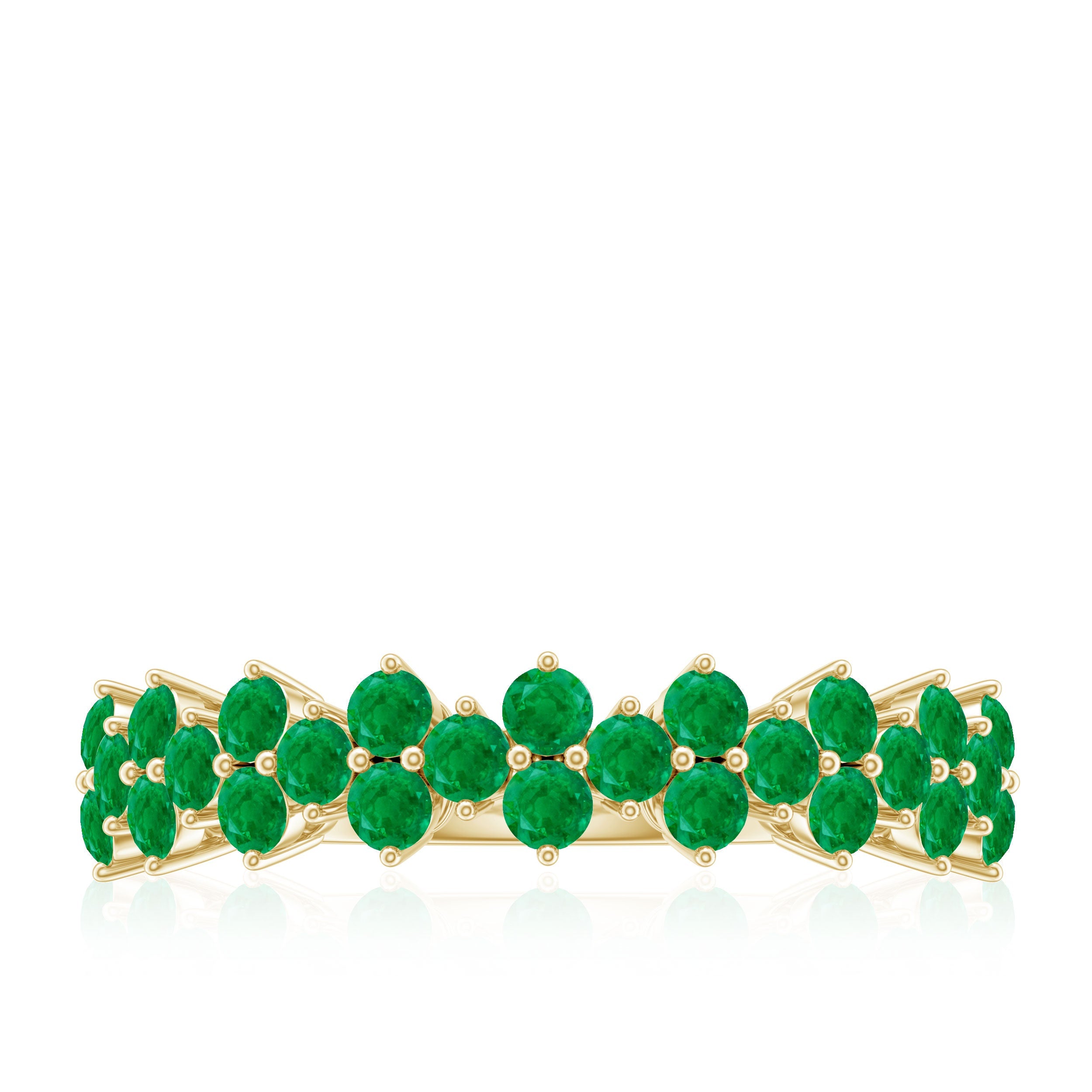 Certified Real Emerald Half Eternity Anniversary Ring