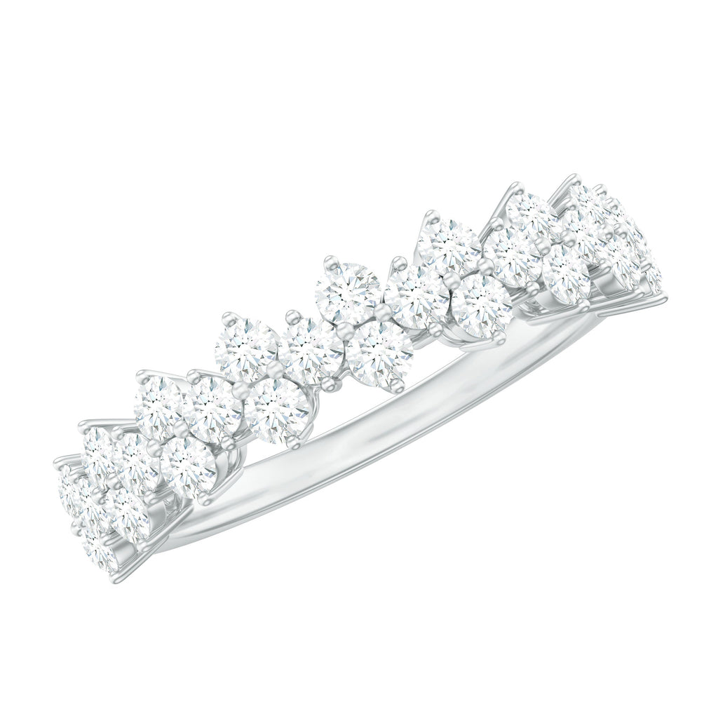 Round Moissanite Cluster Eternity Wedding Band