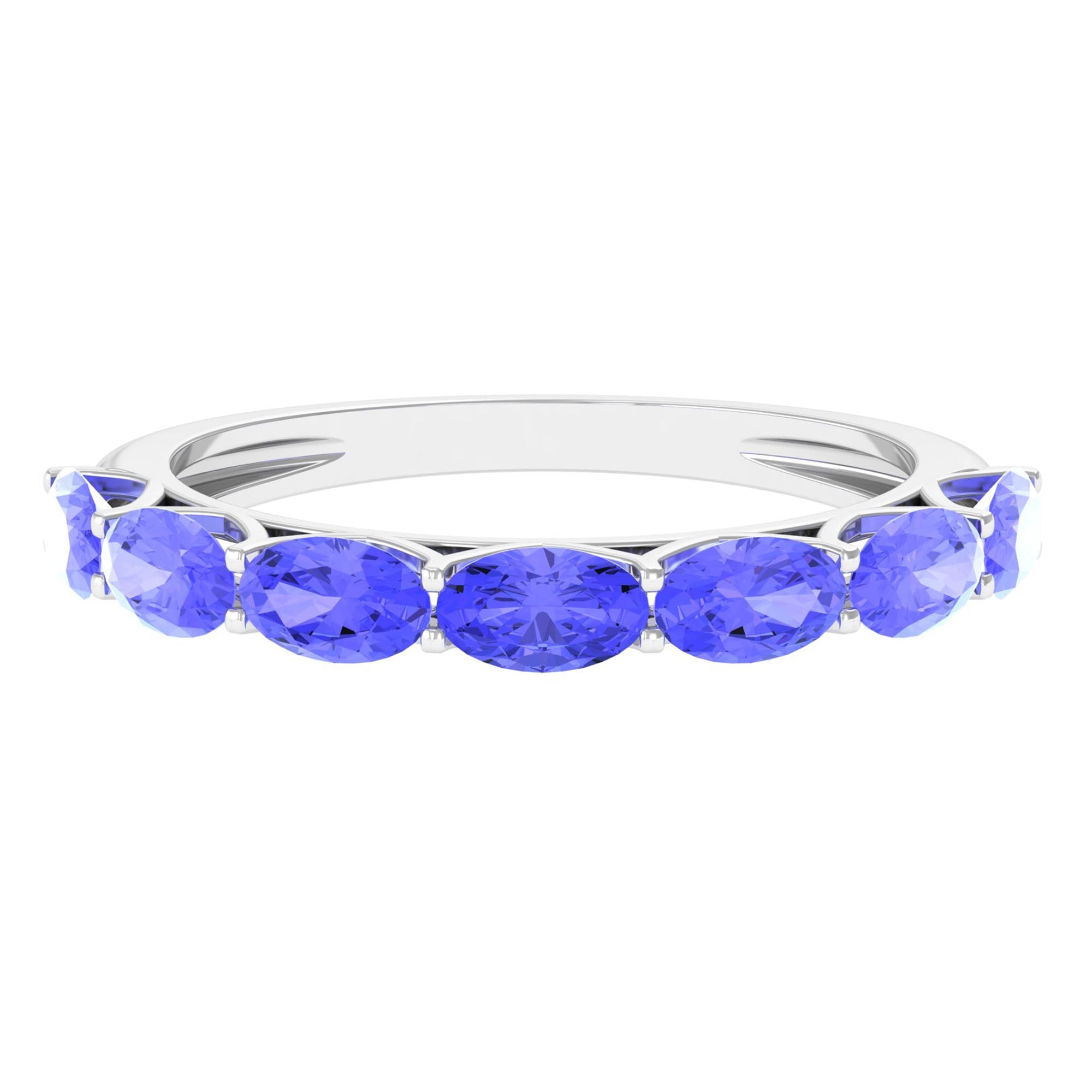 Oval Shape Tanzanite East West Eternity Band Ring