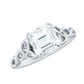 Asscher Cut 3 Carat Moissanite Celtic Knot Engagement Ring