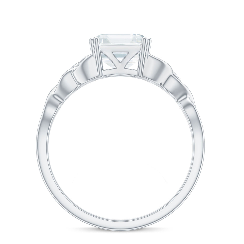 Asscher Cut 3 Carat Moissanite Celtic Knot Engagement Ring
