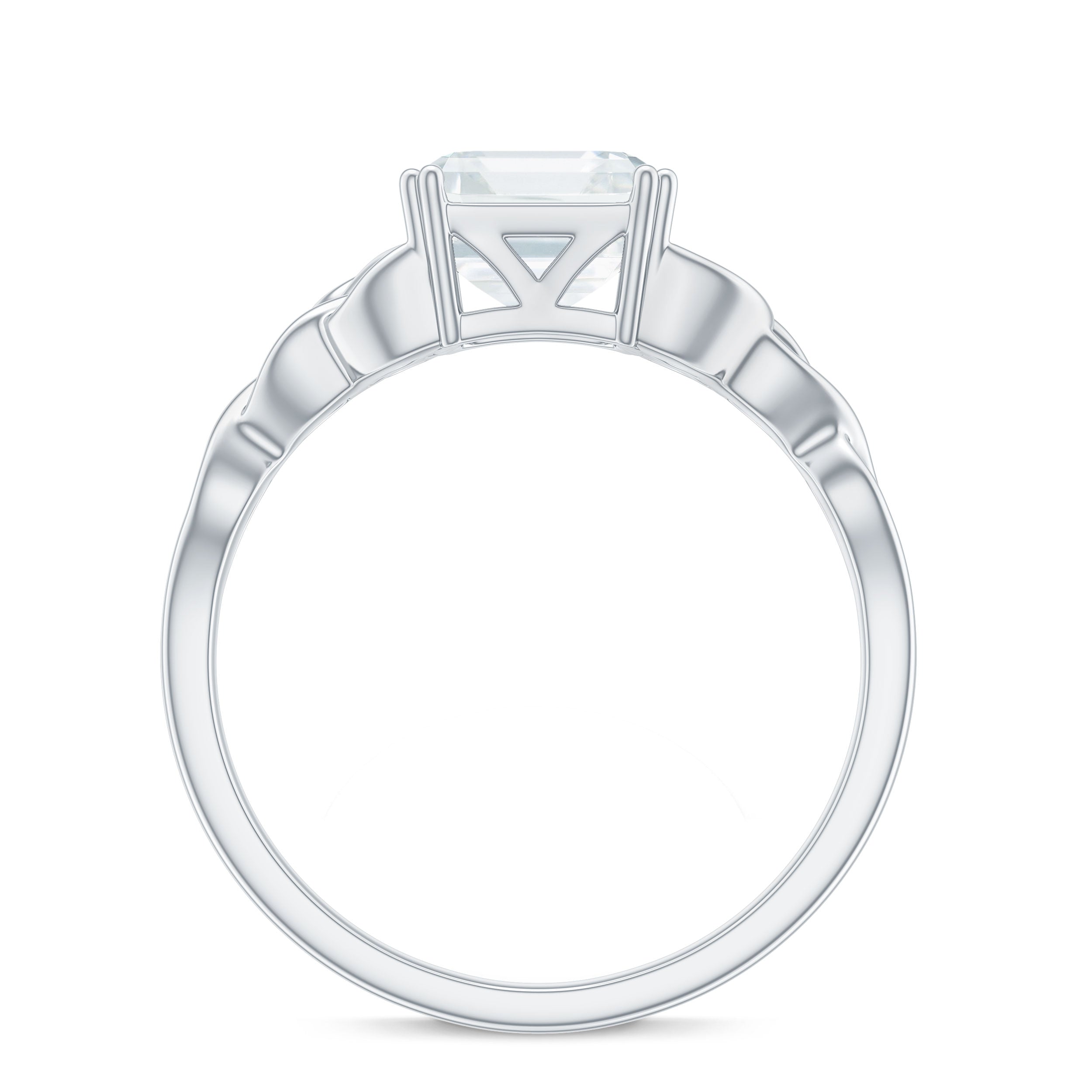 Asscher Cut 3 Carat Moissanite Celtic Knot Engagement Ring