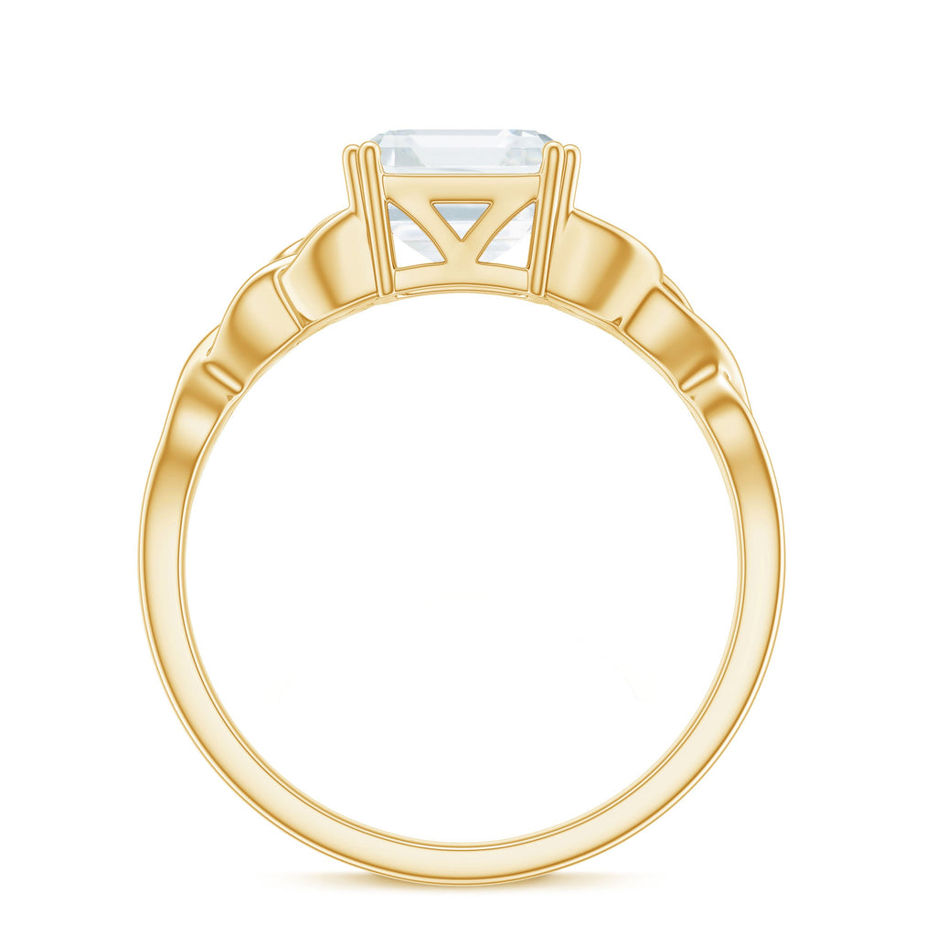 Asscher Cut 3 Carat Moissanite Celtic Knot Engagement Ring