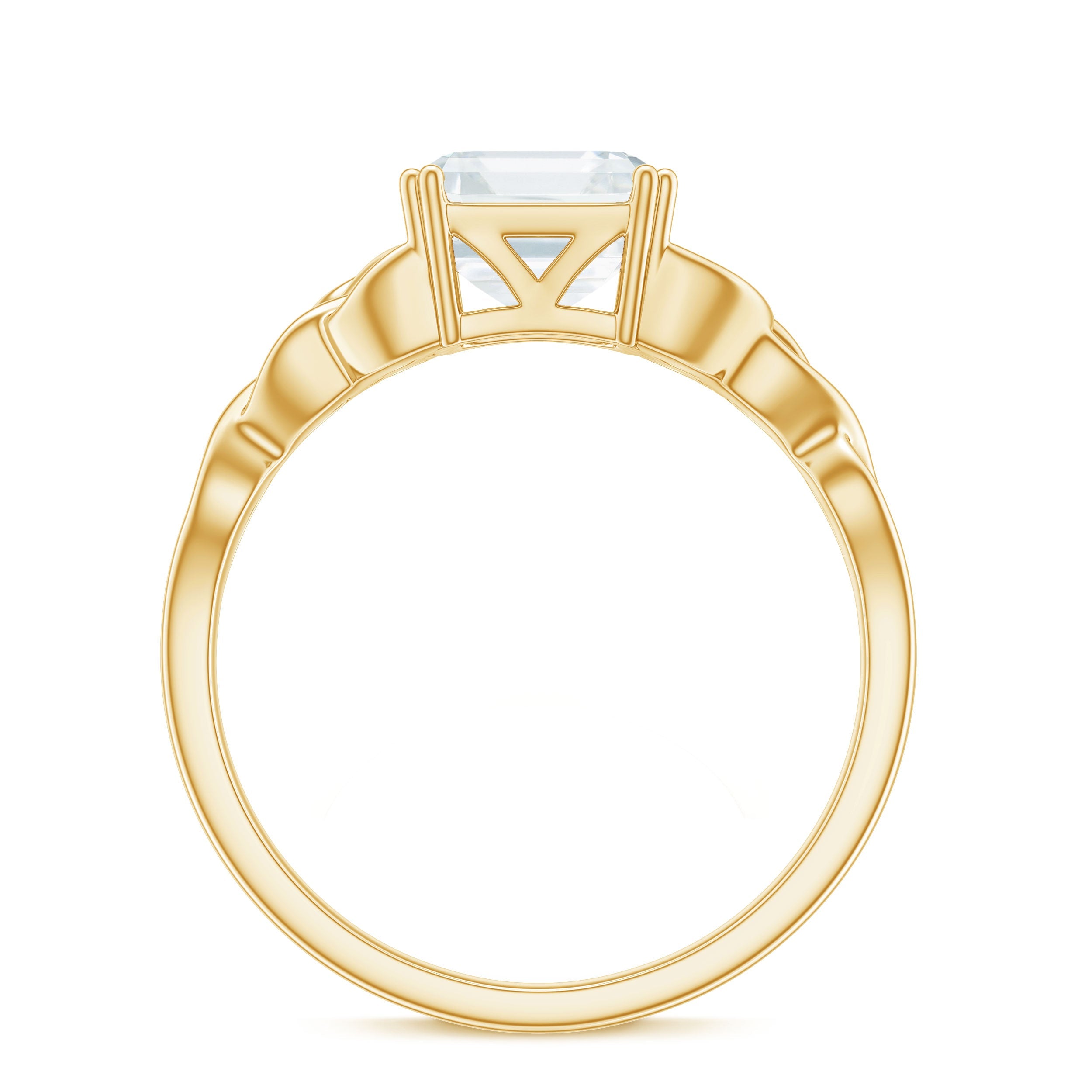 Asscher Cut 3 Carat Moissanite Celtic Knot Engagement Ring