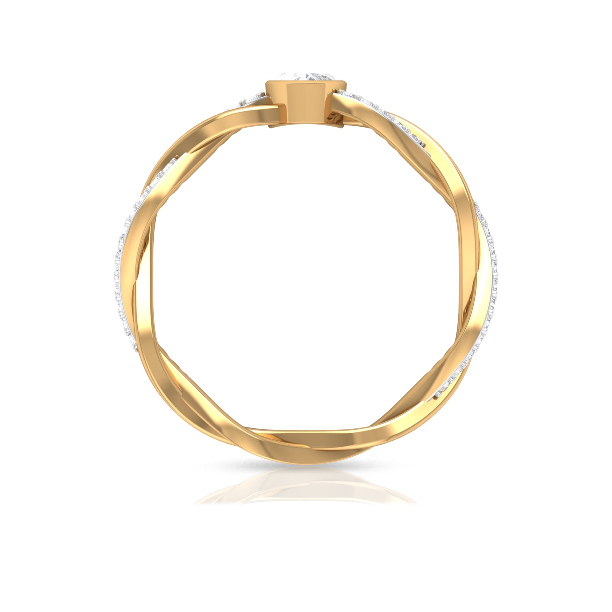 Certified Real Diamond Heart Promise Ring with Braided Shank