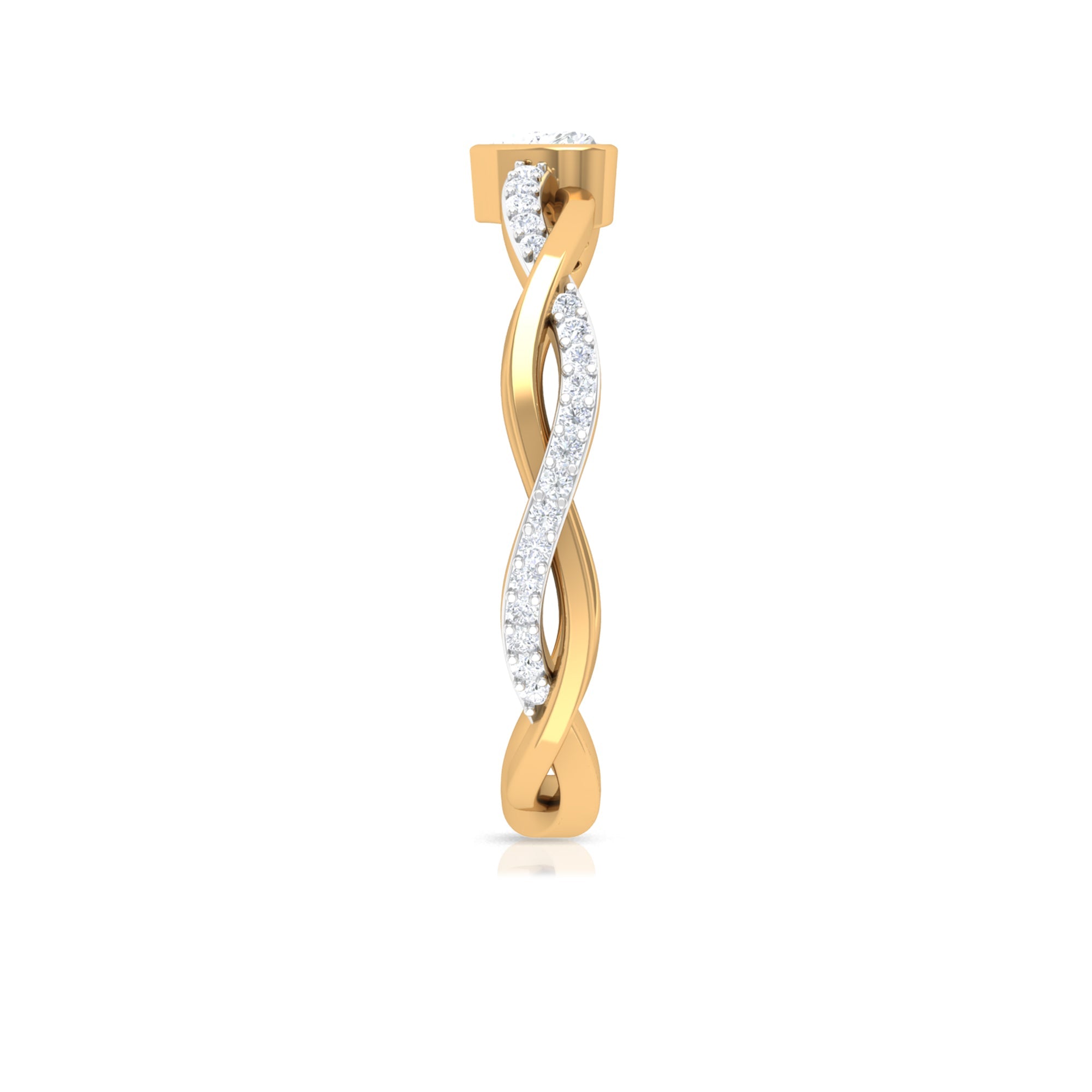 Certified Real Diamond Heart Promise Ring with Braided Shank