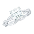 Solitaire Moissanite Asscher Cut Engagement Ring