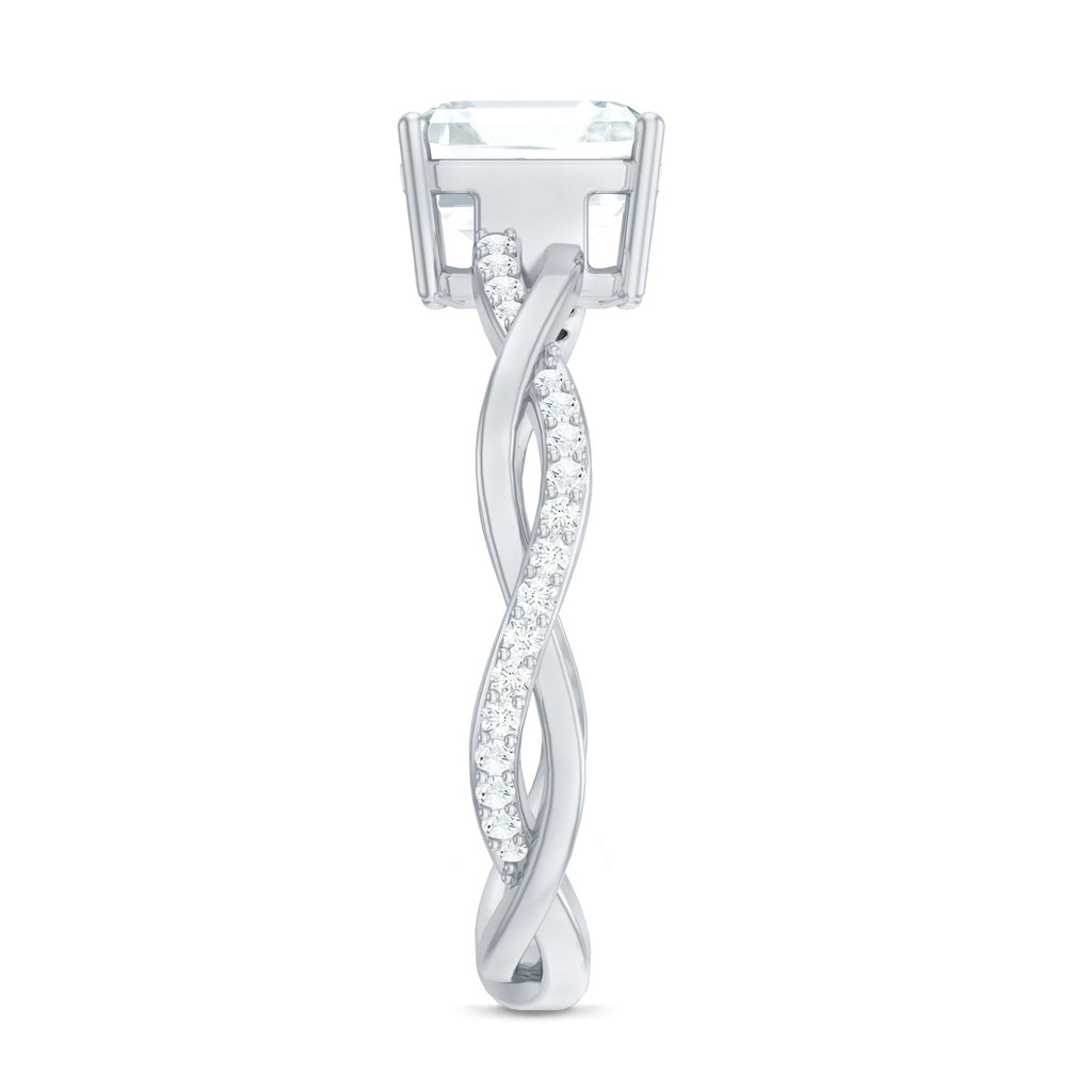 Solitaire Moissanite Asscher Cut Engagement Ring