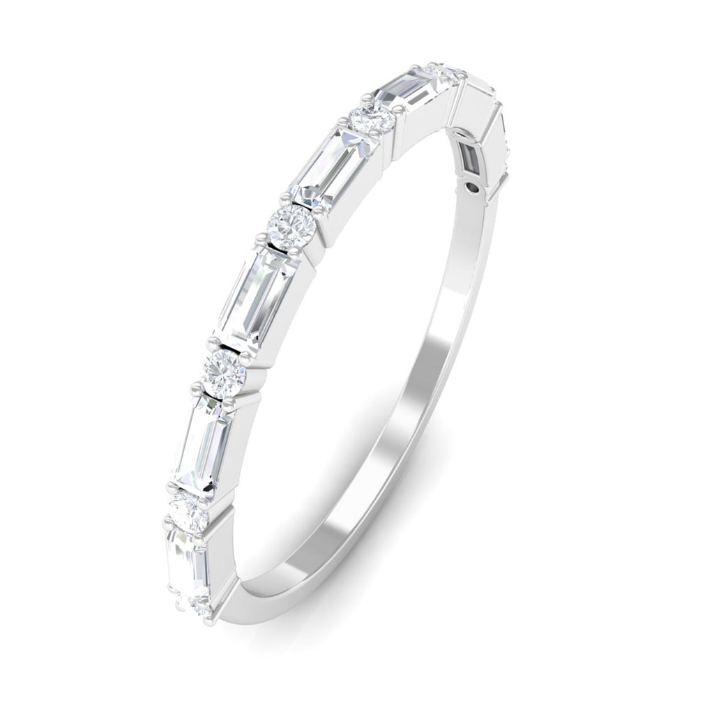 Minimal Simulated Diamond Stackable Wedding Band