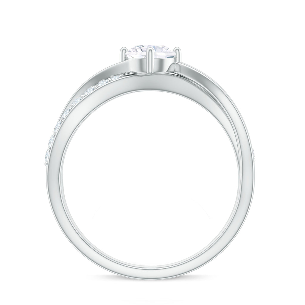 Round Cut Zircon Infinity Solitaire Ring in Prong Setting