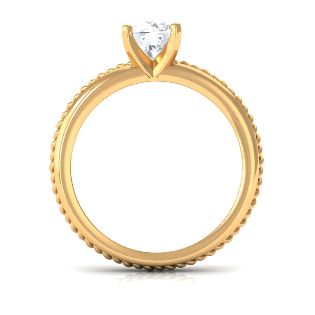 Cubic Zirconia Solitaire Twisted Rope Ring in Square Prong Setting