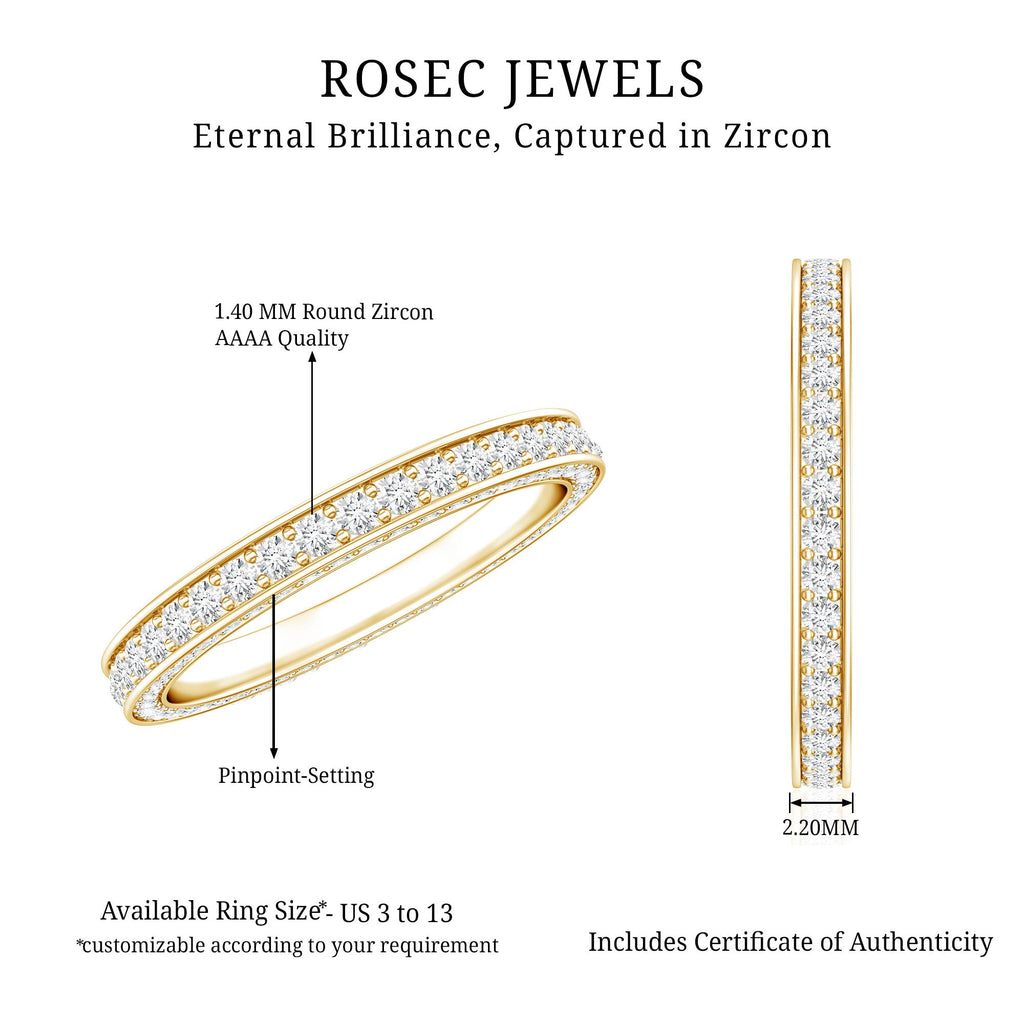 Certified Simulated Diamond Eternity Wedding Band Ring