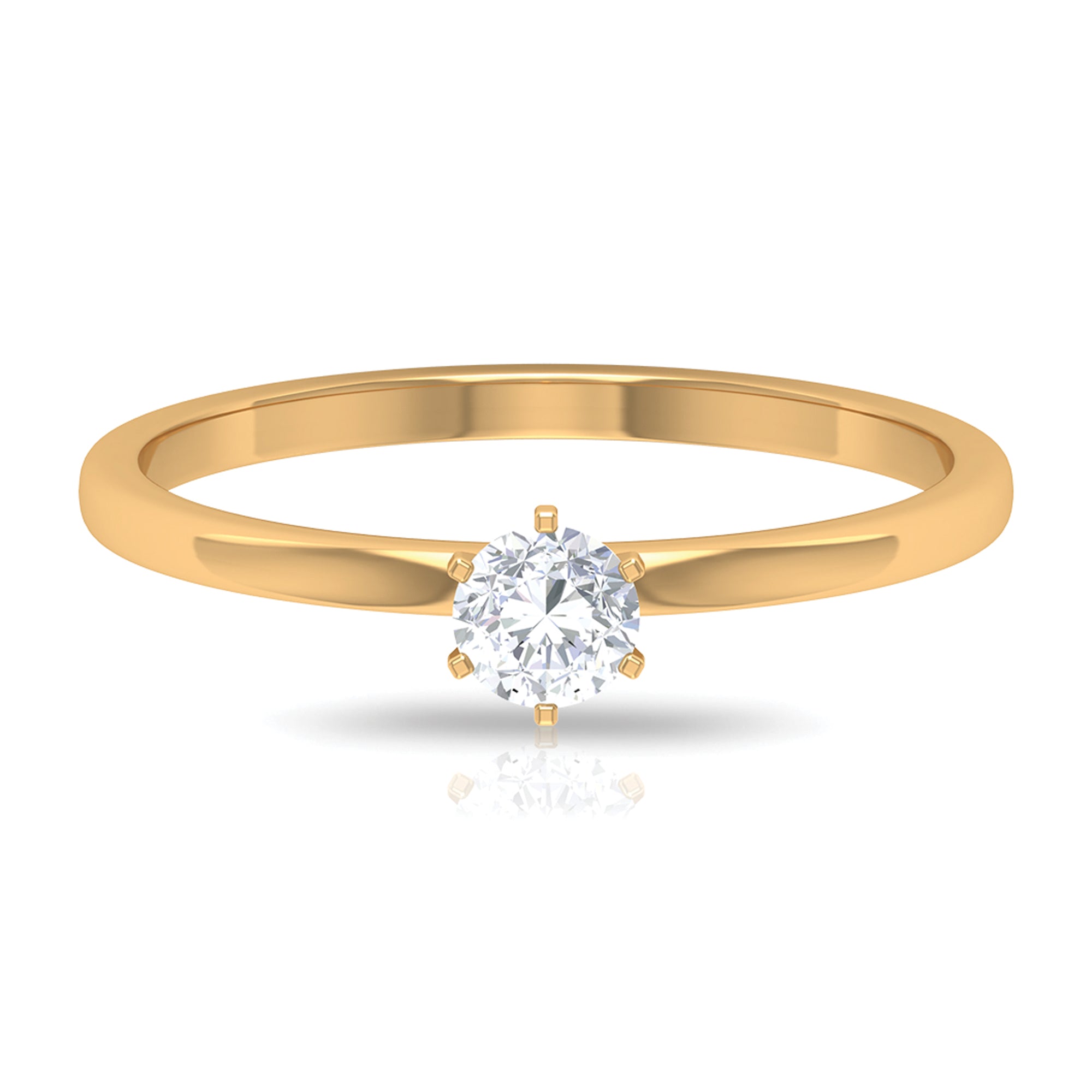 5 MM Round Zircon Solitaire Promise Ring