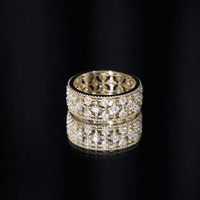 Certified Cubic Zirconia Vintage Wedding Band for Women