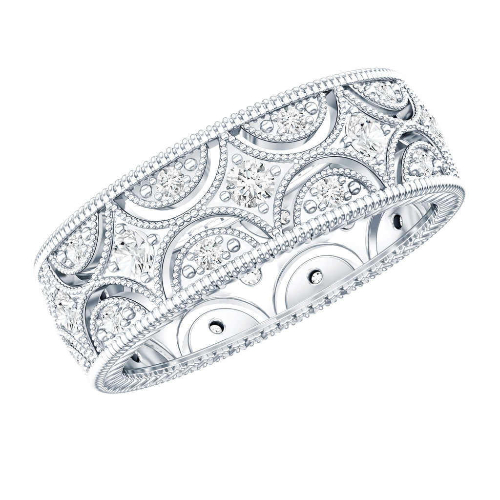 Certified Cubic Zirconia Vintage Wedding Band for Women