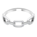 Minimal Cubic Zirconia Chain Link Ring