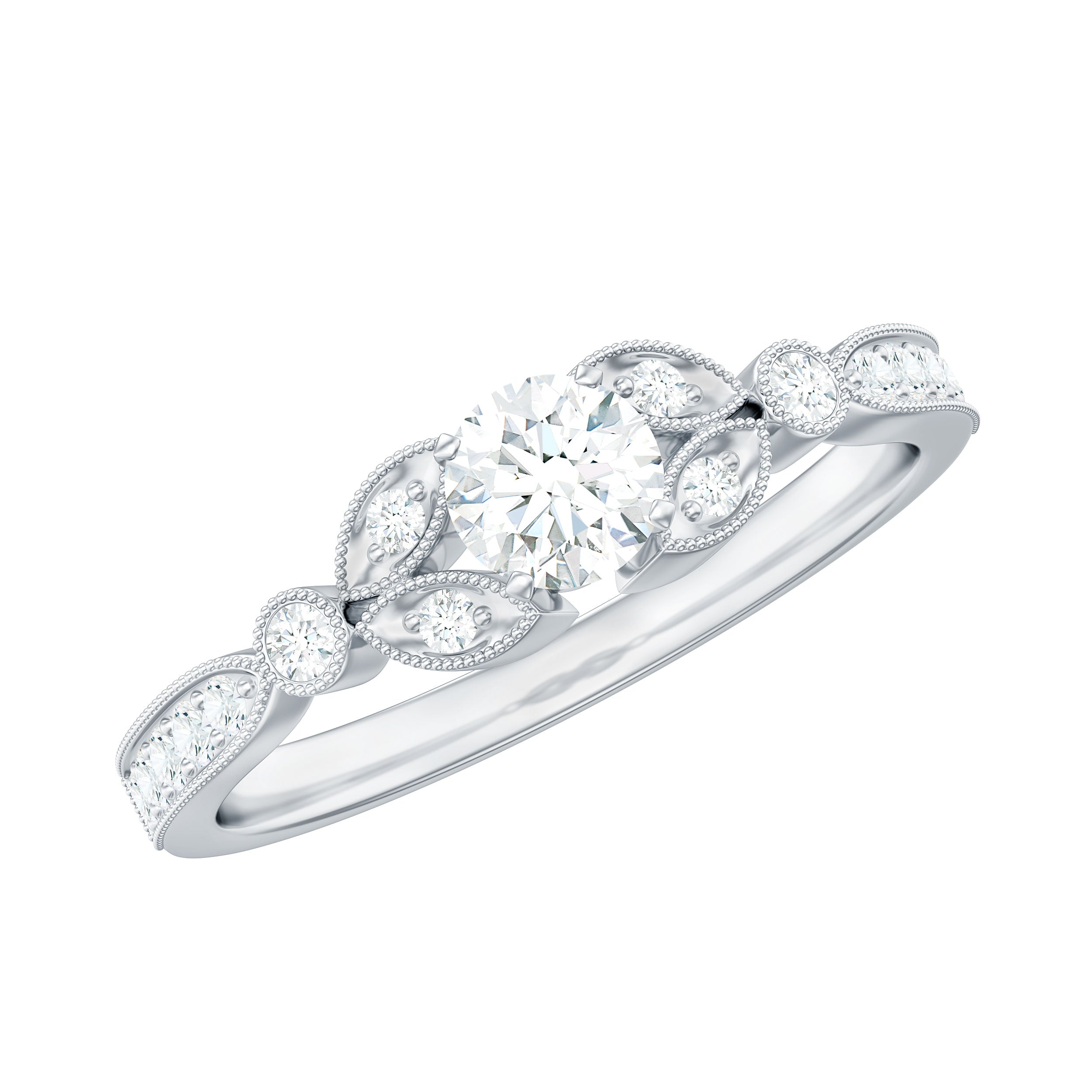 Vintage Inspired Zircon Engagement Ring for Women