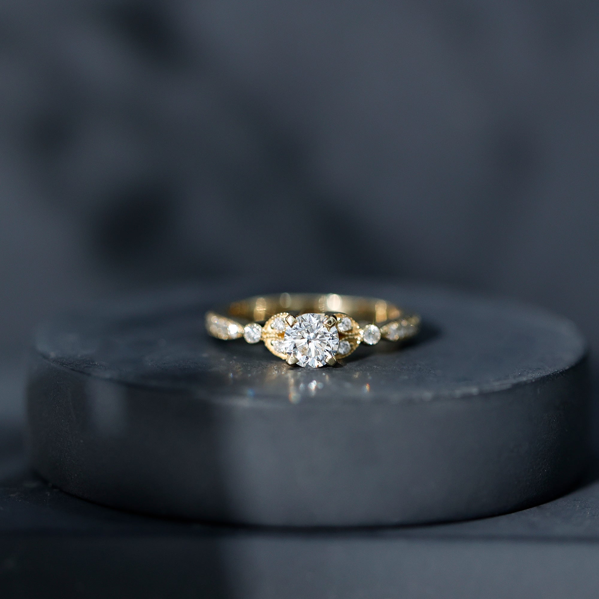 Vintage Inspired Zircon Engagement Ring for Women