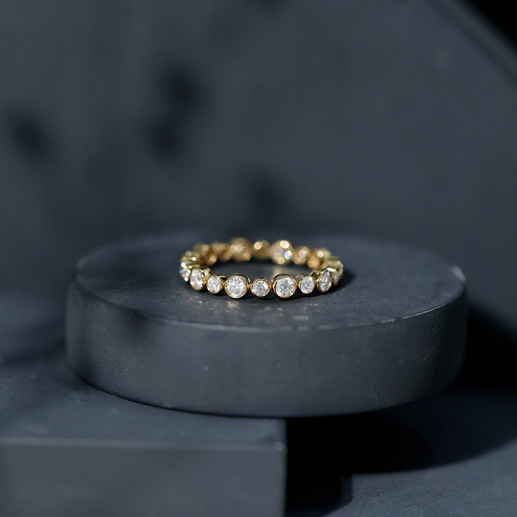 Bezel Set Round Cubic Zirconia Unique Full Eternity Ring