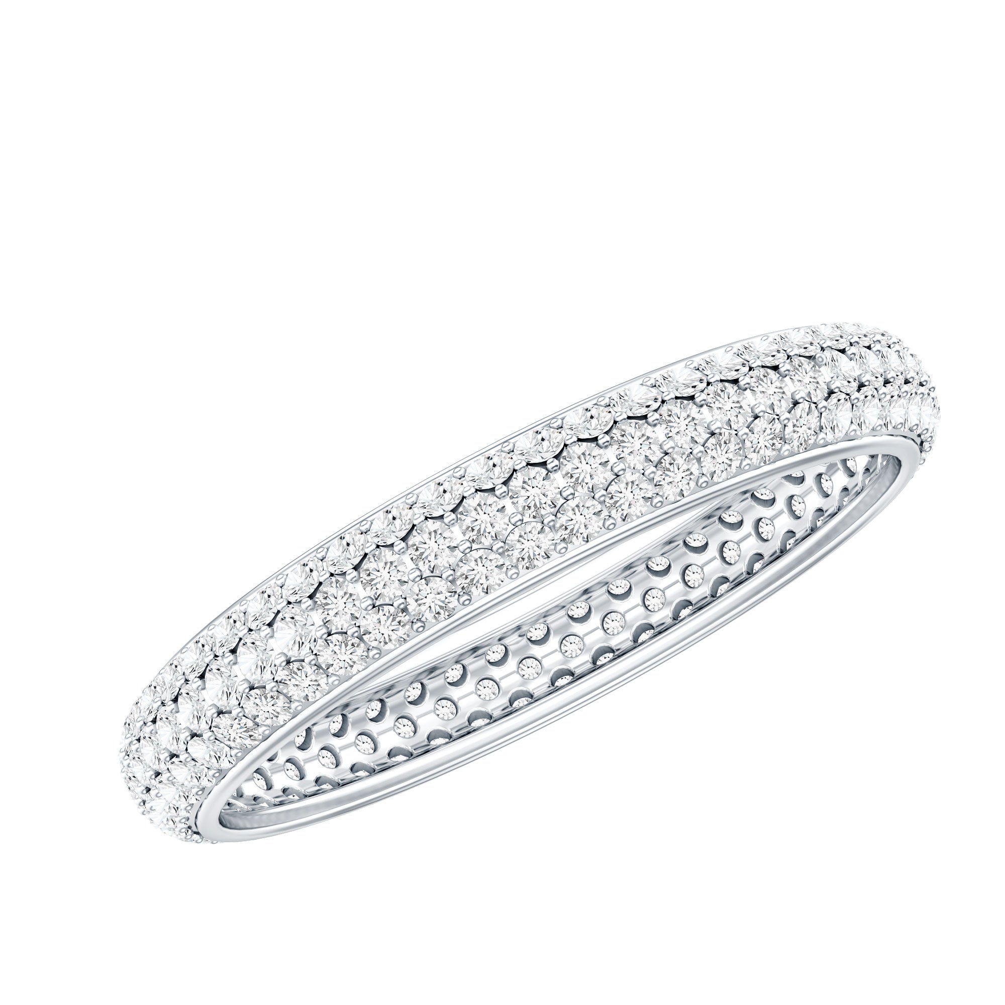 Pave Set Cubic Zirconia Eternity Wedding Band for Women