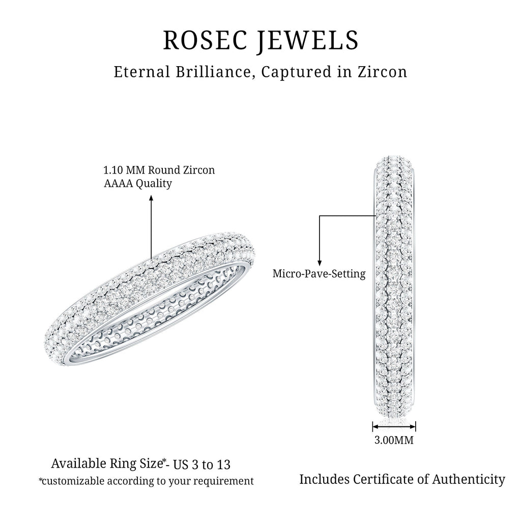 Pave Set Cubic Zirconia Eternity Wedding Band for Women