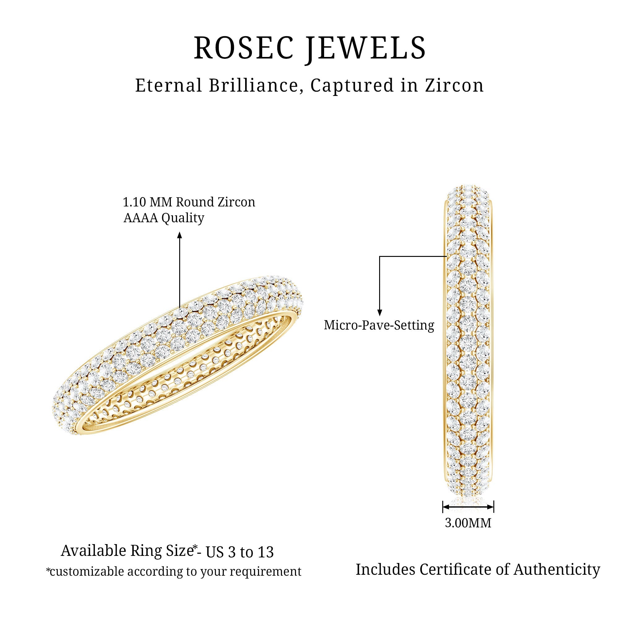 Pave Set Cubic Zirconia Eternity Wedding Band for Women