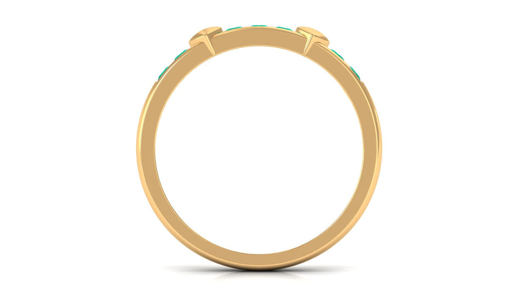Natural Emerald Heart Eternity Ring in Channel Setting