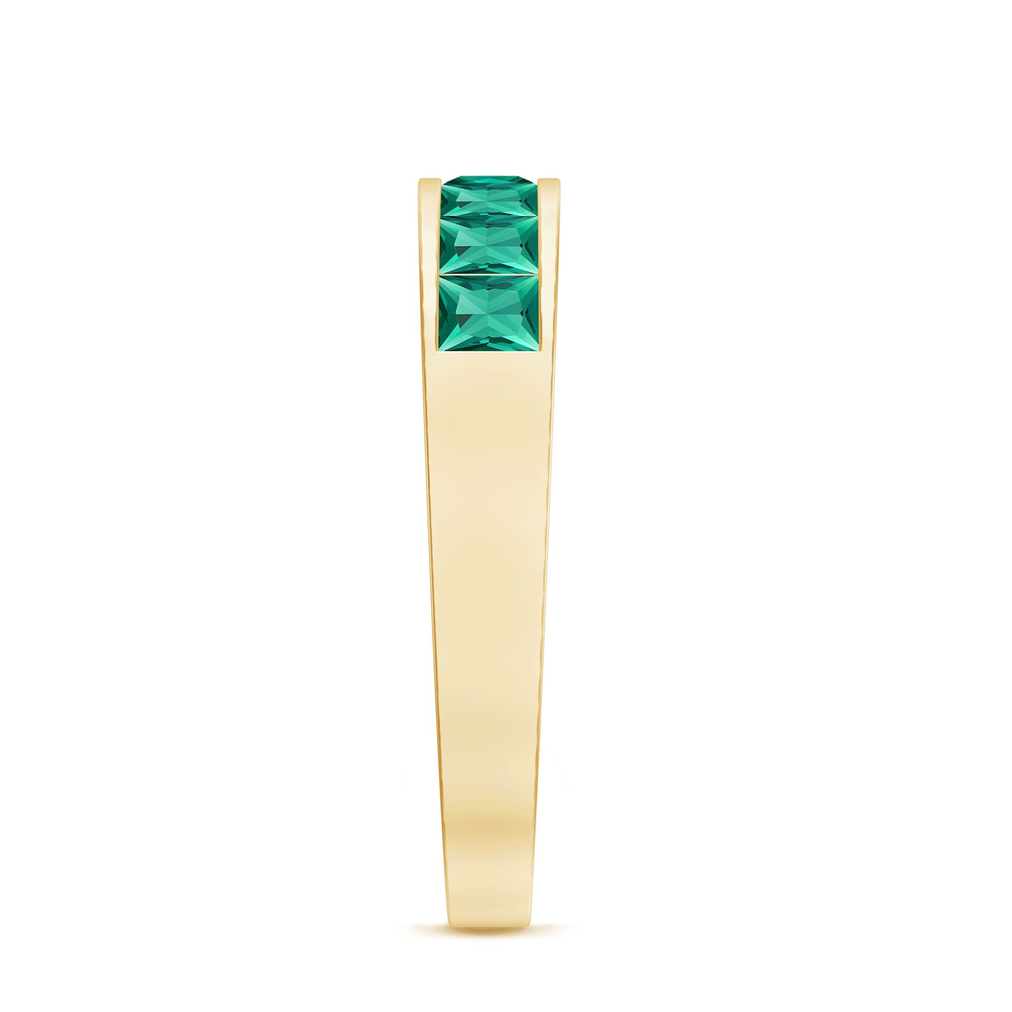 Princess Cut Lab Created Emerald Eternity Band in Channel Setting