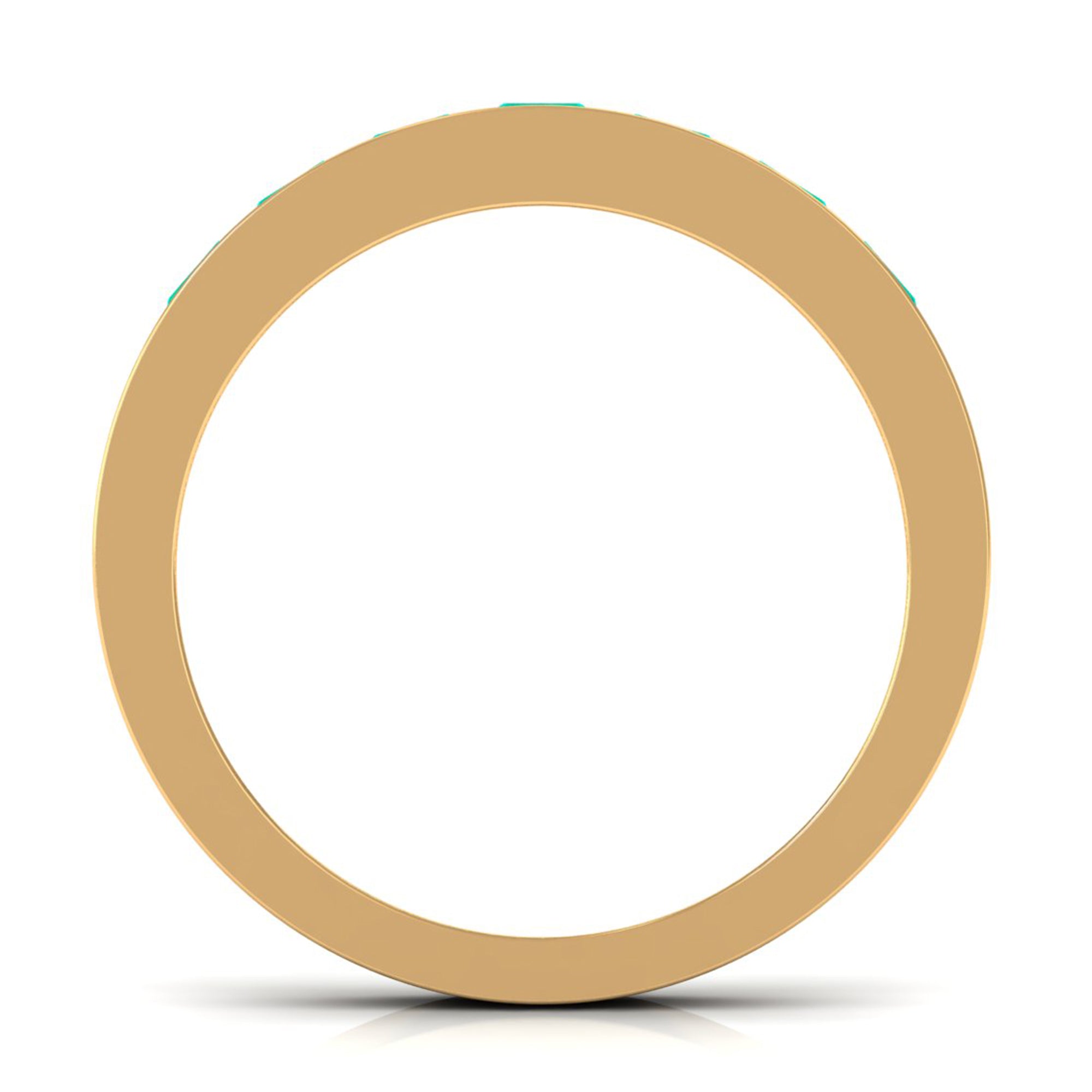Princess Cut Lab Created Emerald Eternity Band in Channel Setting