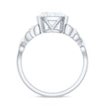 Cushion Cut Moissanite Solitaire Celtic Knot Ring in Bezel Setting