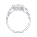Princess Cut Moissanite Celtic Engagement Ring in Bezel Setting