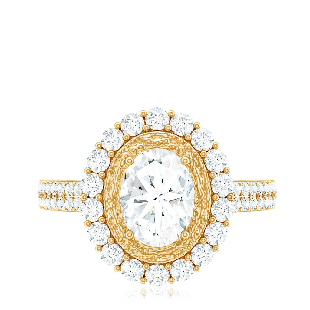 3.25 CT Vintage Inspired Zircon Oval Engagement Ring