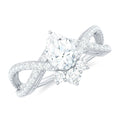 2 CT Pear Cut Cubic Zirconia Crossover Engagement Ring