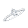 Pear Shape Solitaire Moissanite Promise Ring For Her