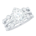 Pear Shaped Cubic Zirconia Trio Wedding Ring Set for Women