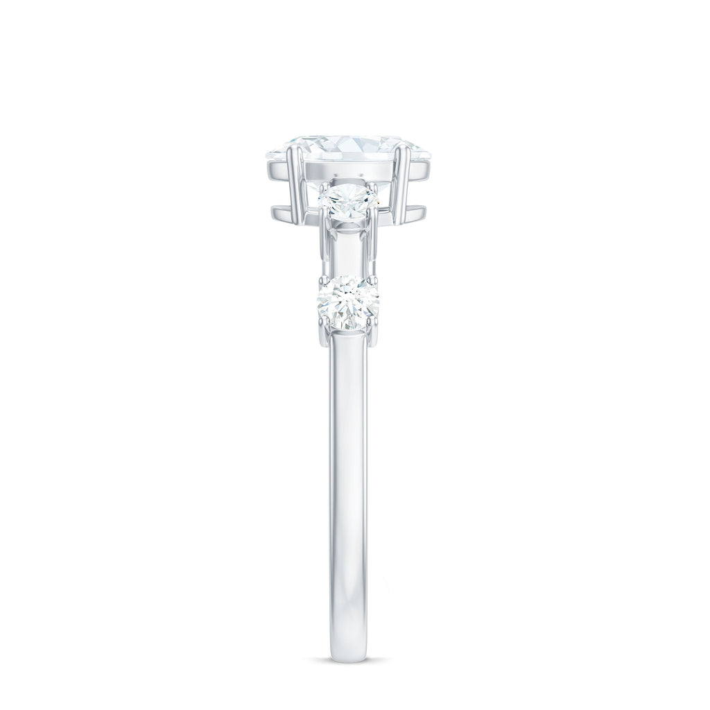 Oval Cubic Zirconia Solitaire Engagement Ring for Women