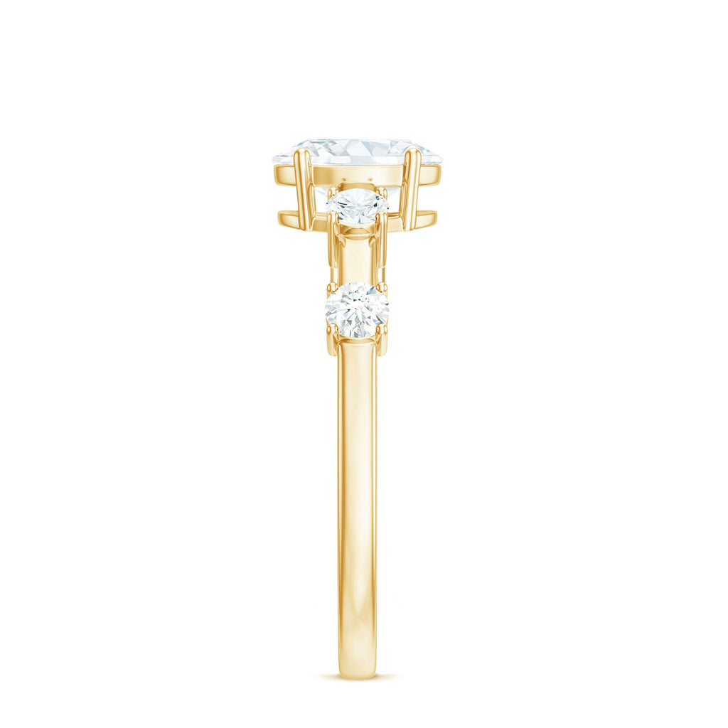 Oval Cubic Zirconia Solitaire Engagement Ring for Women