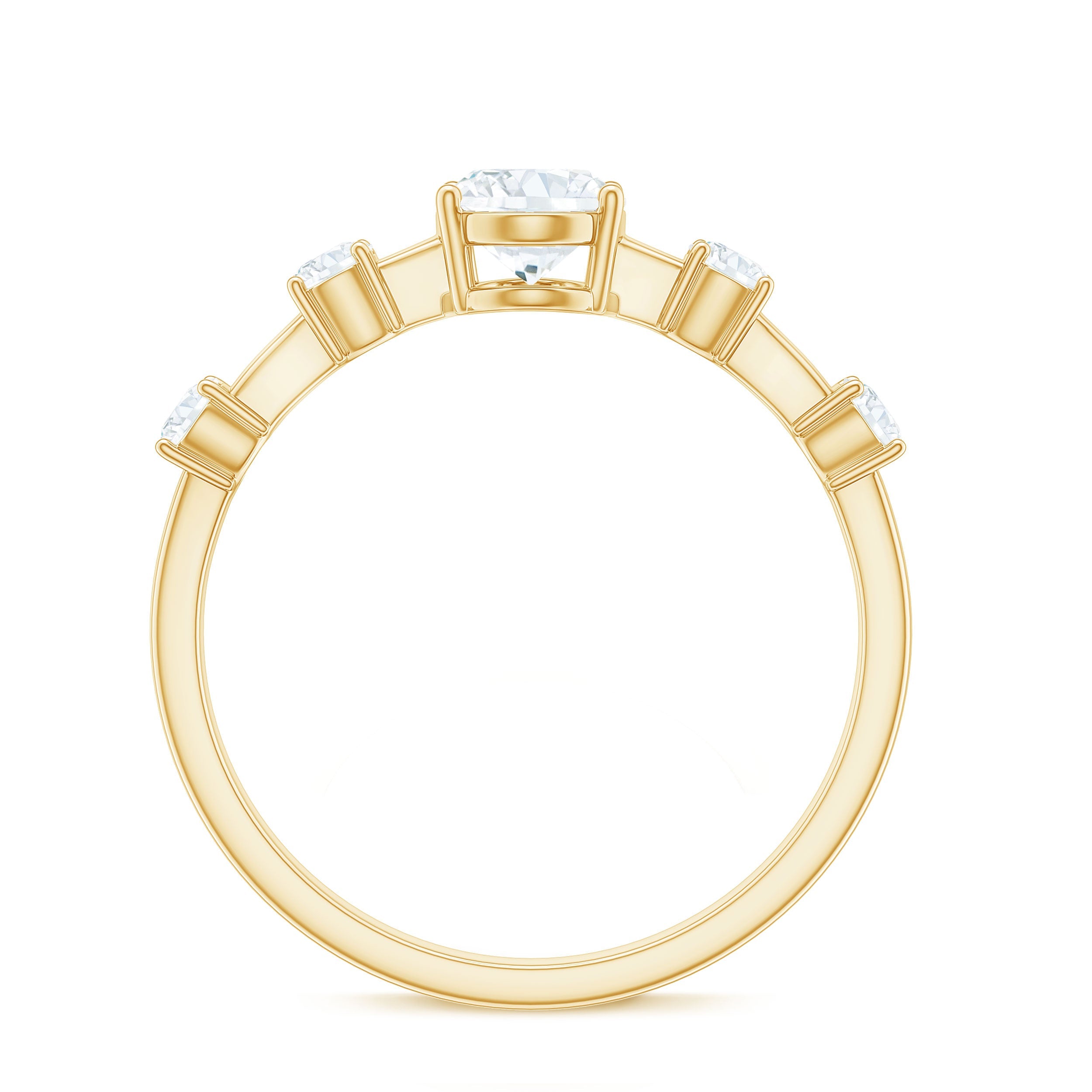 Oval Cubic Zirconia Solitaire Engagement Ring for Women