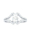 2.25 CT Oval Cut Zircon Engagement Ring with Split Shank