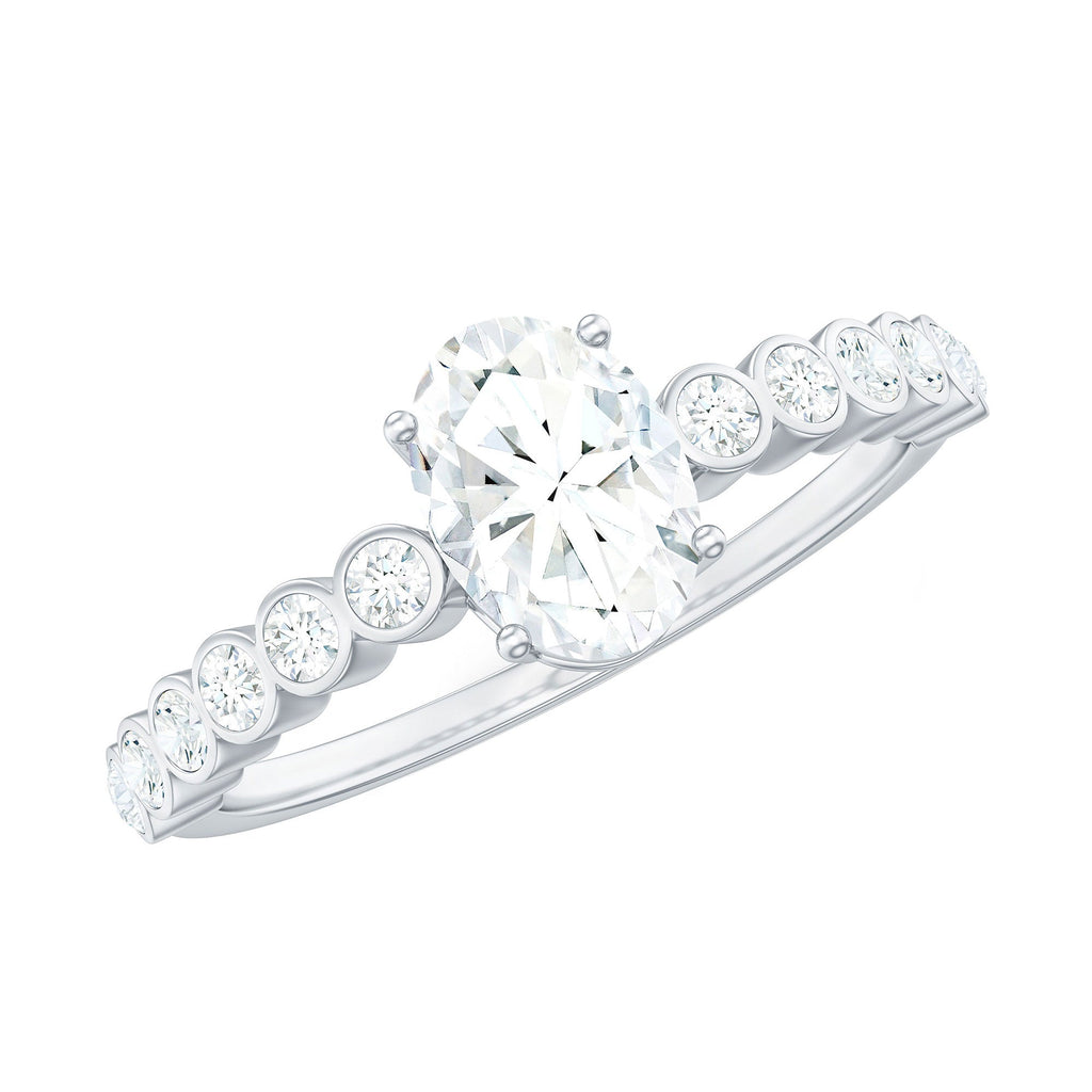 1.75 CT Prong Set Oval Cubic Zirconia Solitaire Engagement Ring