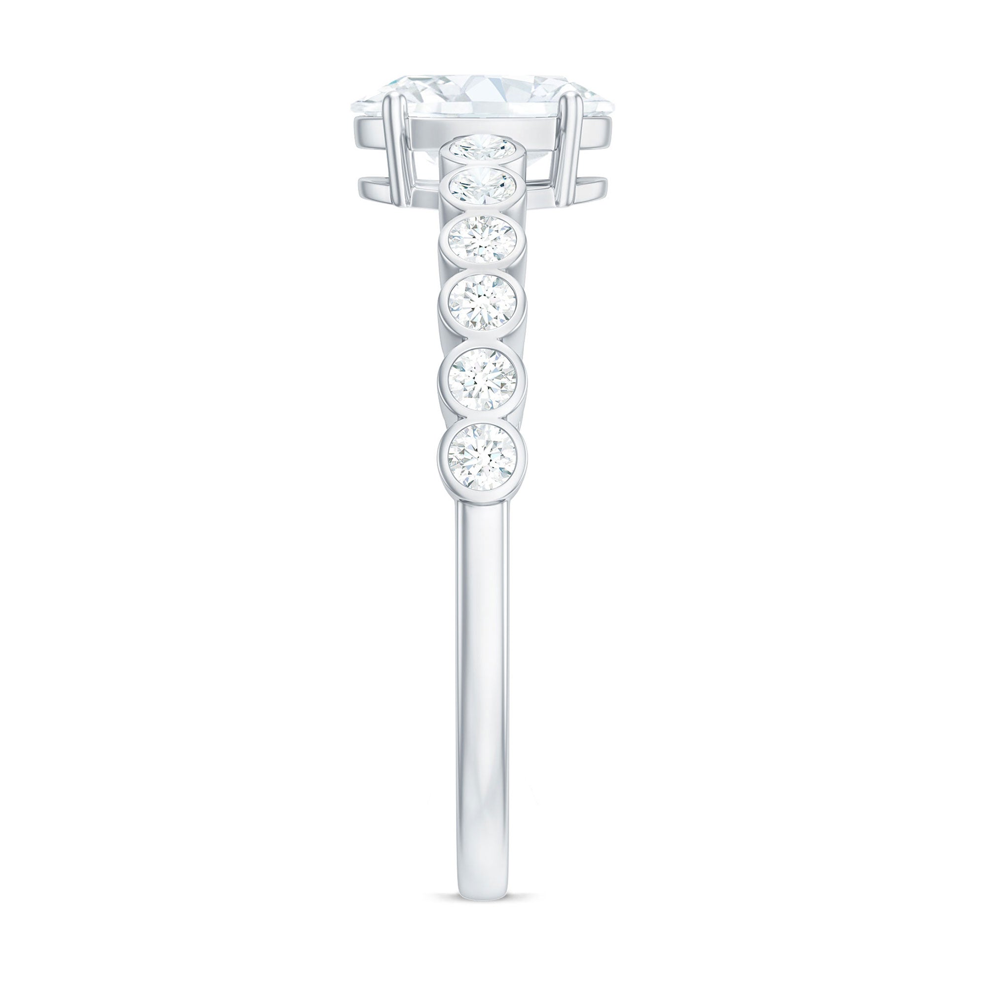 1.75 CT Prong Set Oval Cubic Zirconia Solitaire Engagement Ring