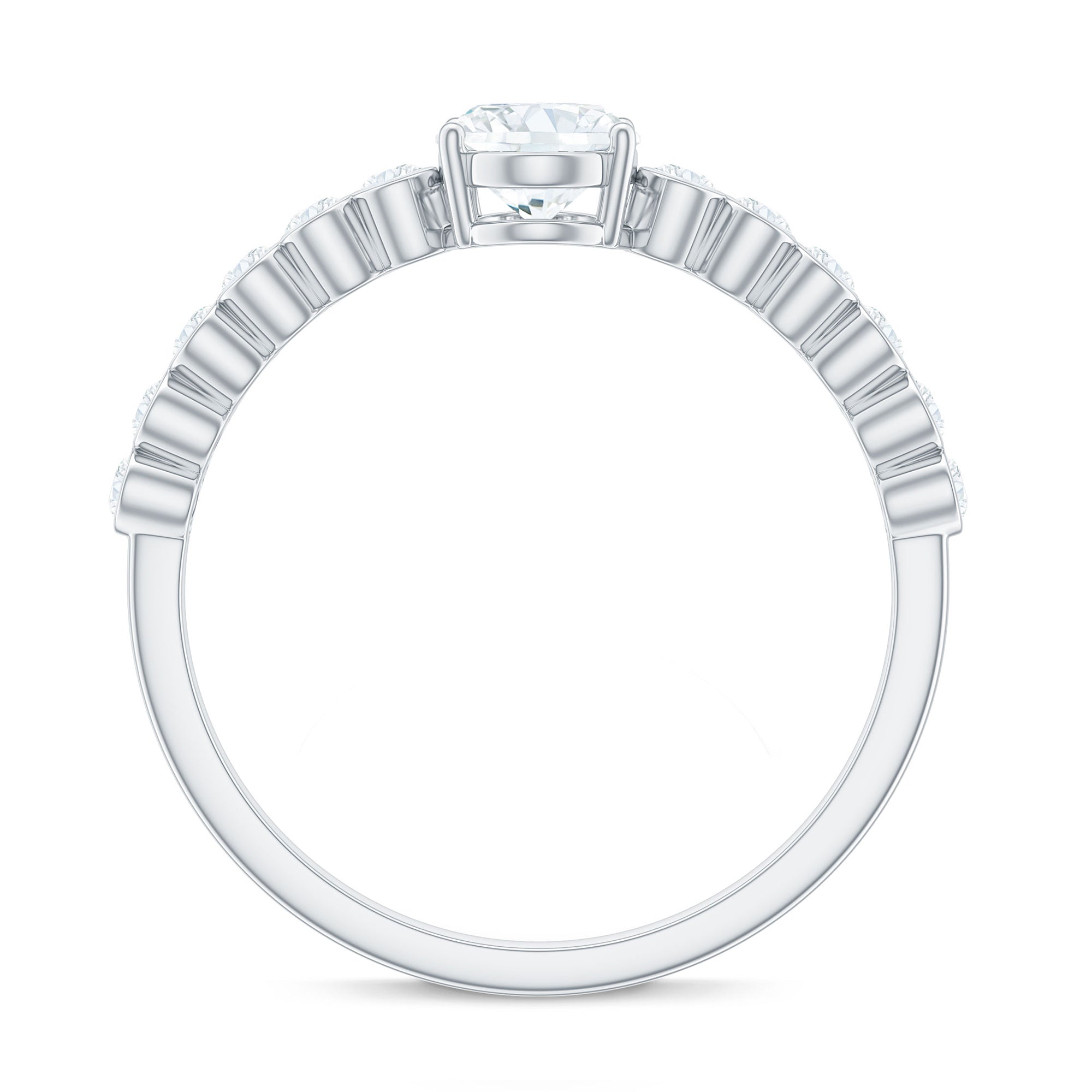 1.75 CT Prong Set Oval Cubic Zirconia Solitaire Engagement Ring