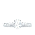 Oval Cut Moissanite Engagement Ring with Side Stones