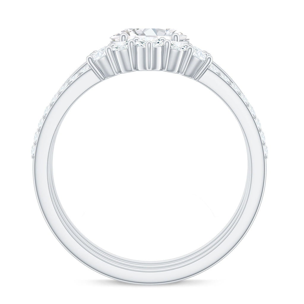 2.25 CT Oval Zircon Trio Wedding Ring Set in Gold
