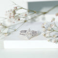 Marquise Cut Moissanite Solitaire Trio Ring Set